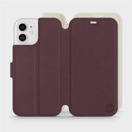 Hülle für Apple iPhone 12 - Farbe Burgund mit Platin