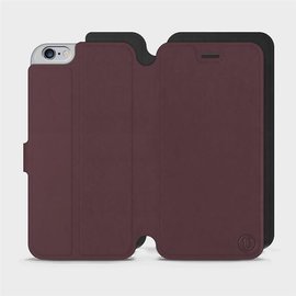 Hülle für Apple iPhone 6s Plus - Farbe Burgund mit Schwarz