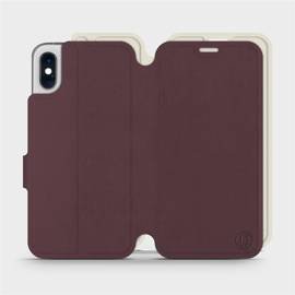 Hülle für Apple iPhone X - Farbe Burgund mit Platin