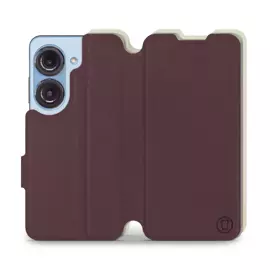 Hülle für Asus Zenfone 10 - Farbe Burgund mit Platin