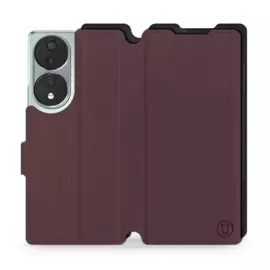 Hülle für Huawei Honor 70 - Farbe Burgund mit Schwarz