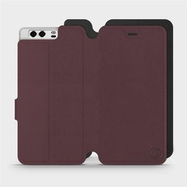 Hülle für Huawei P10 - Farbe Burgund mit Schwarz