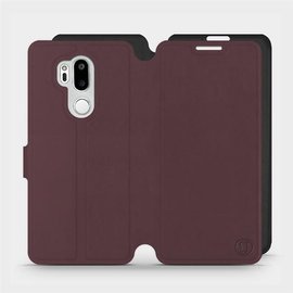 Hülle für LG G7 ThinQ - Farbe Burgund mit Schwarz