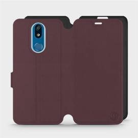 Hülle für LG K40 - Farbe Burgund mit Schwarz