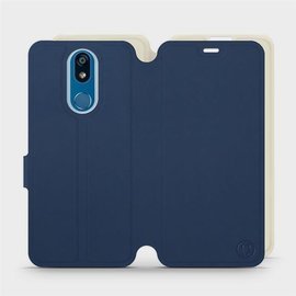 Hülle für LG K40 - Farbe Marineblau mit Platin