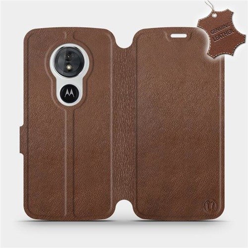 Hülle für Motorola Moto E5 - Farbe Brown Leather