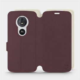 Hülle für Motorola Moto E5 - Farbe Burgund mit Platin