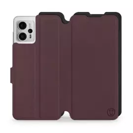 Hülle für Motorola Moto G23 - Farbe Burgund mit Schwarz