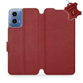 Hülle für Motorola Moto G34 5G - Farbe Dark Red Leather