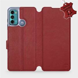 Hülle für Motorola Moto G60 - Farbe Dark Red Leather