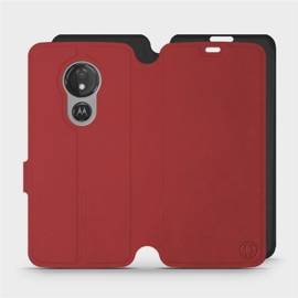 Hülle für Motorola Moto G7 Power - Farbe Dunkelrot mit Platin