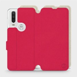 Hülle für Motorola One Action - Farbe Rot mit Platin