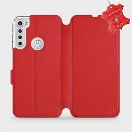 Hülle für Motorola One Fusion Plus - Farbe Red Leather