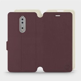 Hülle für Nokia 8 - Farbe Burgund mit Platin