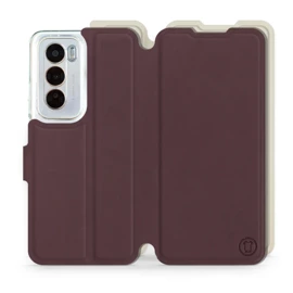 Hülle für OPPO Reno 12 5G - Farbe Burgund mit Platin