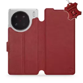 Hülle für Vivo X90 Pro - Farbe Dark Red Leather