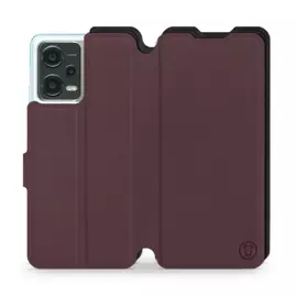 Hülle für Xiaomi POCO X5 5G - Farbe Burgund mit Schwarz