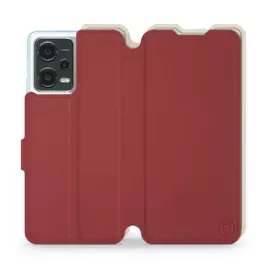 Hülle für Xiaomi POCO X5 5G - Farbe Dunkelrot mit Platin