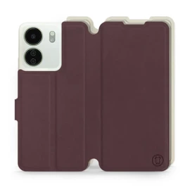 Hülle für Xiaomi Redmi 13C - Farbe Burgund mit Platin