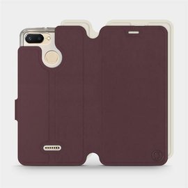 Hülle für Xiaomi Redmi 6 - Farbe Burgund mit Platin