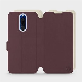 Hülle für Xiaomi Redmi 8 - Farbe Burgund mit Platin