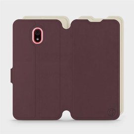 Hülle für Xiaomi Redmi 8A - Farbe Burgund mit Platin