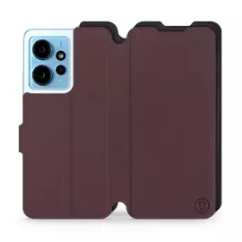 Hülle für Xiaomi Redmi Note 12 4G - Farbe Burgund mit Schwarz