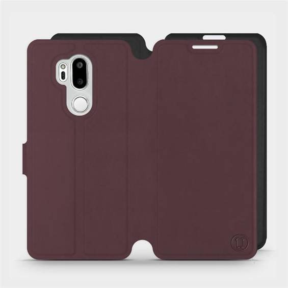 Hülle für LG G7 ThinQ - Farbe Burgund mit Schwarz