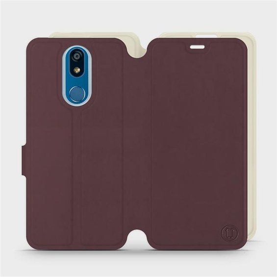 Hülle für LG K40 - Farbe Burgund mit Platin