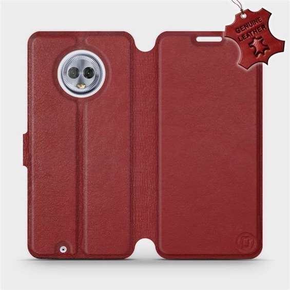 Hülle für Motorola Moto G6 - Farbe Dark Red Leather