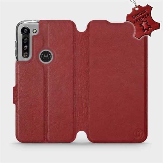 Hülle für Motorola Moto G8 Power - Farbe Dark Red Leather