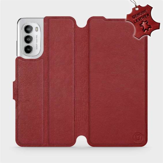 Hülle für Motorola Moto G82 5G - Farbe Dark Red Leather