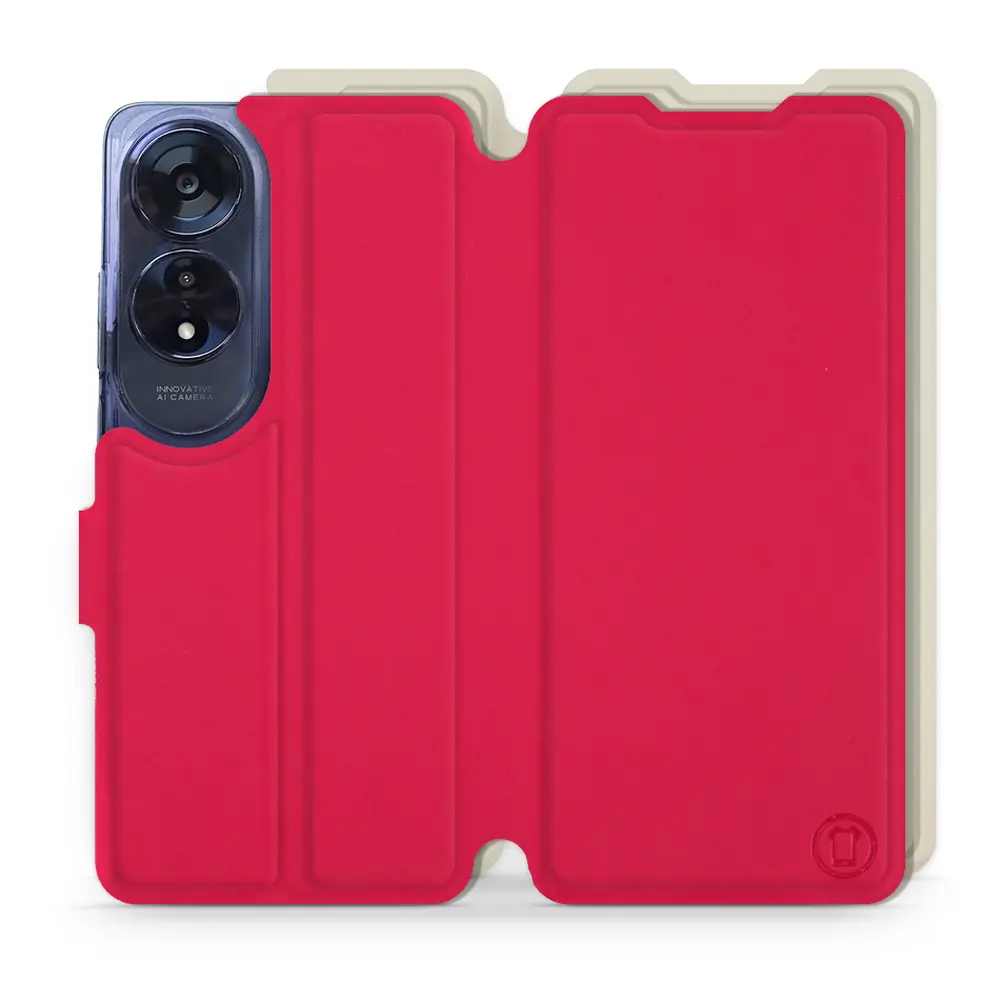 Hülle für OPPO A60 - Farbe Rot mit Platin