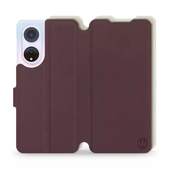 Hülle für OPPO A98 5G - Farbe Burgund mit Platin