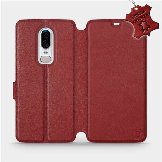 Hülle für OnePlus 6 A6000 - Farbe Dark Red Leather