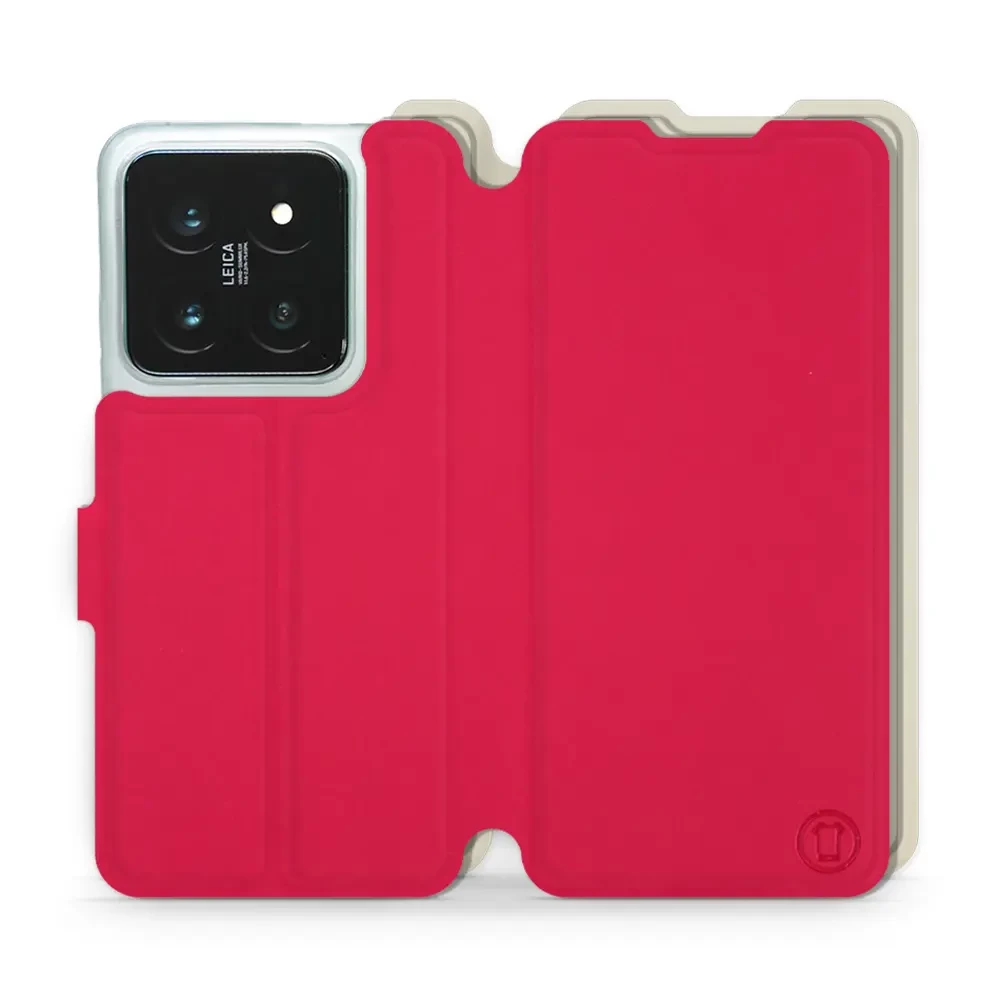 Hülle für Xiaomi 14 Pro - Farbe Rot mit Platin