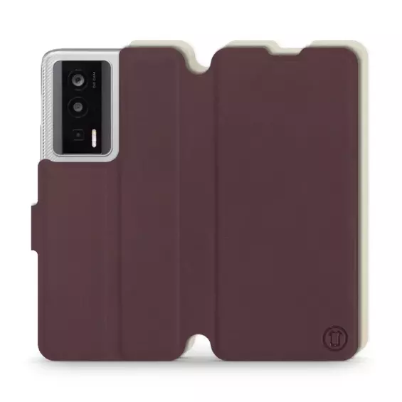 Hülle für Xiaomi POCO F5 Pro - Farbe Burgund mit Platin