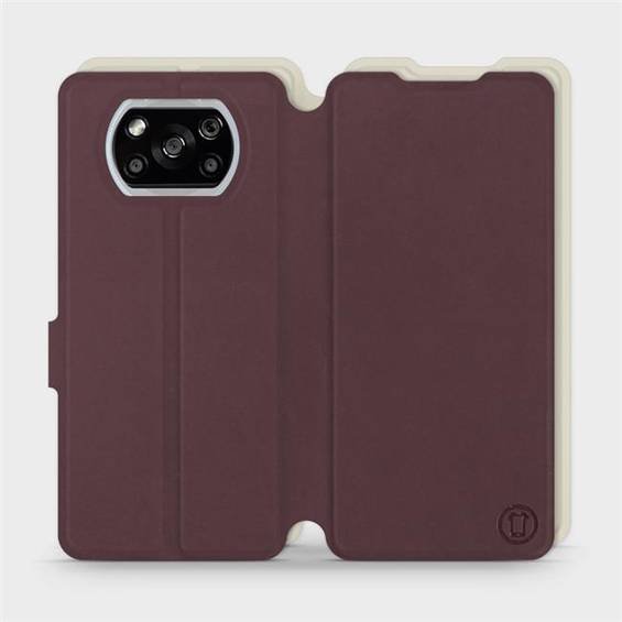 Hülle für Xiaomi POCO X3 NFC - Farbe Burgund mit Platin