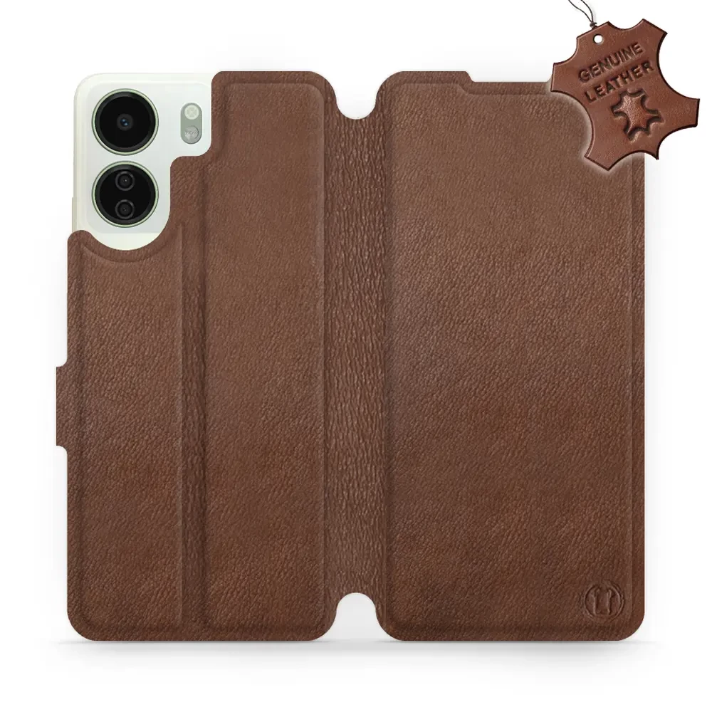 Hülle für Xiaomi Redmi 13C - Farbe Brown Leather