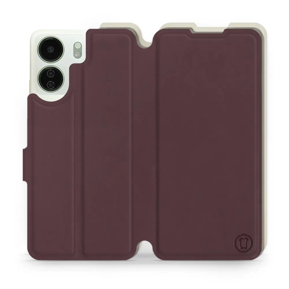 Hülle für Xiaomi Redmi 13C - Farbe Burgund mit Platin