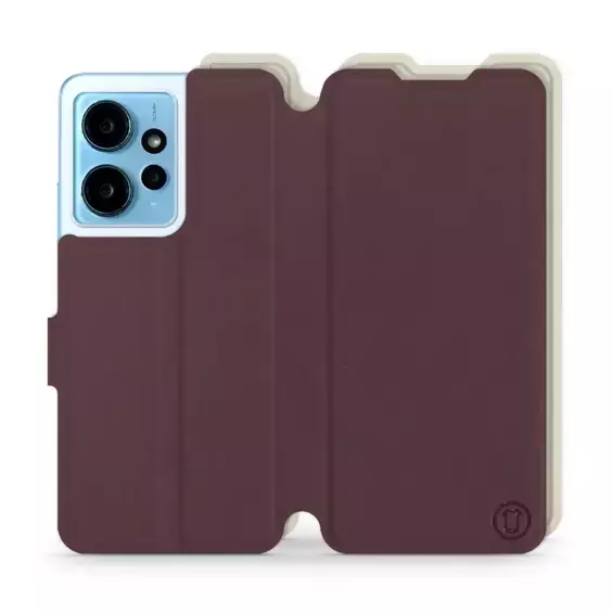 Hülle für Xiaomi Redmi Note 12 4G - Farbe Burgund mit Platin