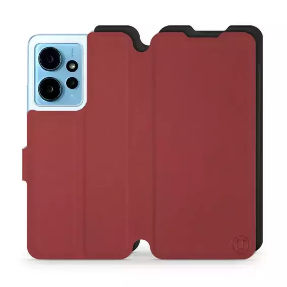 Hülle für Xiaomi Redmi Note 12 4G - Farbe Dunkelrot mit Schwarz