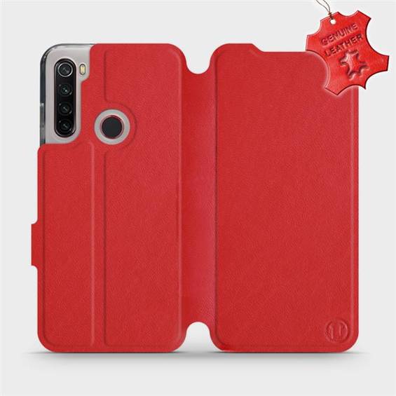 Hülle für Xiaomi Redmi Note 8 2021 - Farbe Red Leather