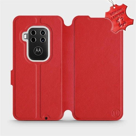 Hülle für Motorola One Zoom - Farbe Red Leather