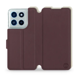 Hülle für Motorola Moto G56 5G - Farbe Burgund mit Platin