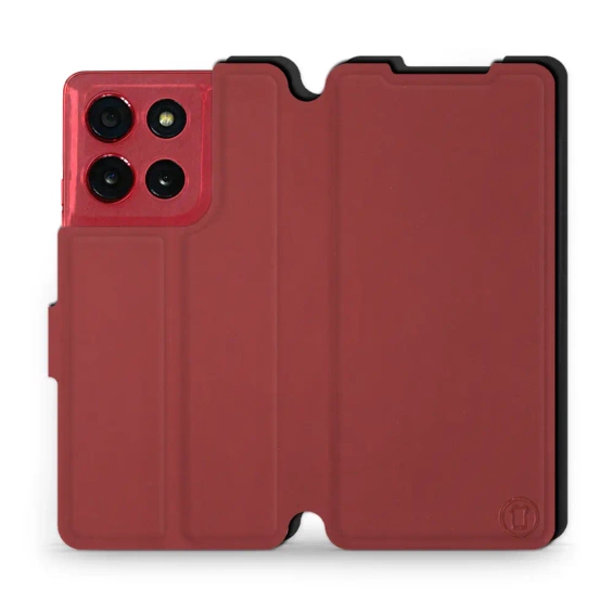 Hülle für Motorola Moto G86 Power 5G - Farbe Dunkelrot mit Schwarz