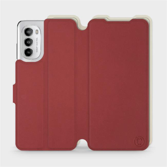 Hülle für Motorola Moto G82 5G - Farbe Dunkelrot mit Platin