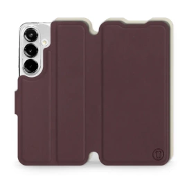Hülle für Samsung Galaxy S25 - Farbe Burgund mit Platin
