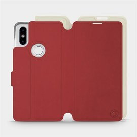 Hülle für Xiaomi Mi Mix 2S - Farbe Dunkelrot mit Platin
