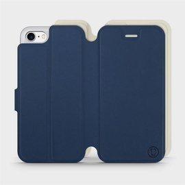 Hülle für Apple iPhone 7 - Farbe Marineblau mit Platin